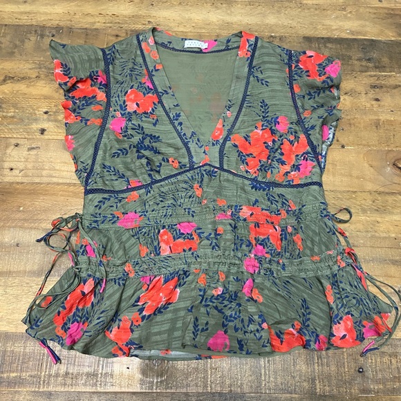 TANYA TAYLOR Anita Flutter Sleeve Blouse - Picture 5 of 14